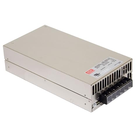 Mean Well SE-600-5 Enclosed Switching AC-to-DC Power Supply, Single Output, 5V, 0-100A, 500W, 2.5" H x 5.0" W x 9.7" L