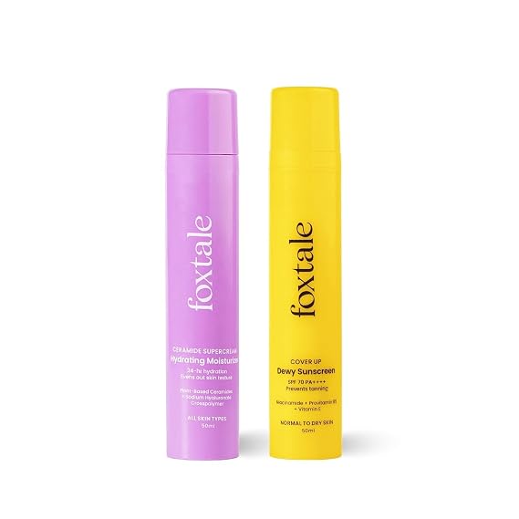 Dewy Skin Duo | Ceramide Supercream Moisturizer - 50ml + Dewy Finish 70 SPF Sunscreen for All Skin Types 50ml