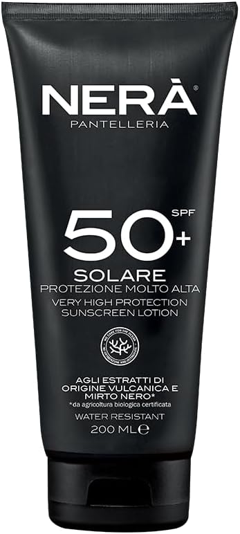 NERA SPF 50 Sunscreen Body Lotion – UVA & UVB Protection, Lightweight, Water-Resistant, Hydrating Formula with Black Myrtle & Volcanic Stone Extracts, Antioxidant-Rich & Dermatologically Tested, 200ml