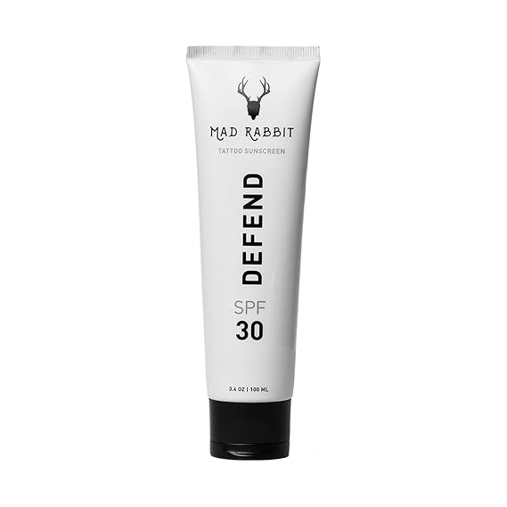 Mad Rabbit Defend Tattoo Sunscreen, SPF 30, Mineral Lotion, 100 mL