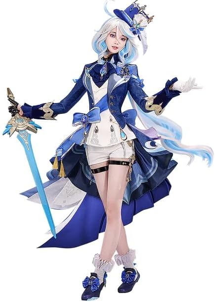 KIRA KIRA Furina Cosplay Costumes Doki SR Game Genshin Impact Fontaine Dark Furina Focalors Cosplay Costume with Hat