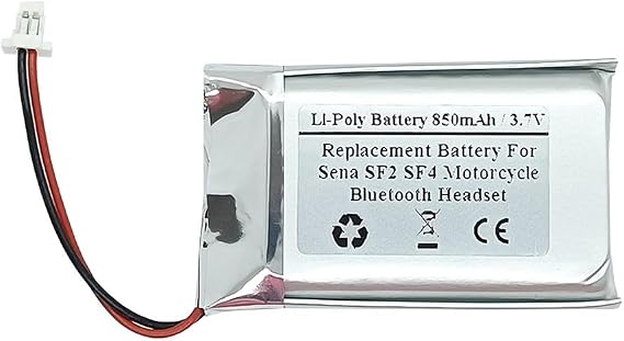 850mAh 3.7V Replacement Battery for Sena SF2 SF4 Motorcycle Bluetooth Headset, Helmet intercom