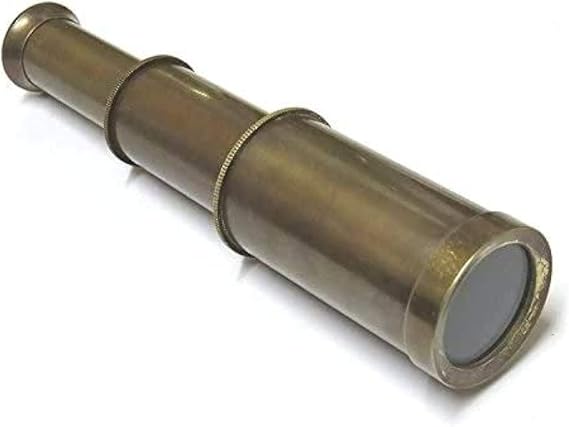 NauticalMart 6 Inch Antique Finish Brass Telescope | Vintage Replica with Leather Case, Ideal Nautical Gift for Collectors and Outdoor Enthusiasts