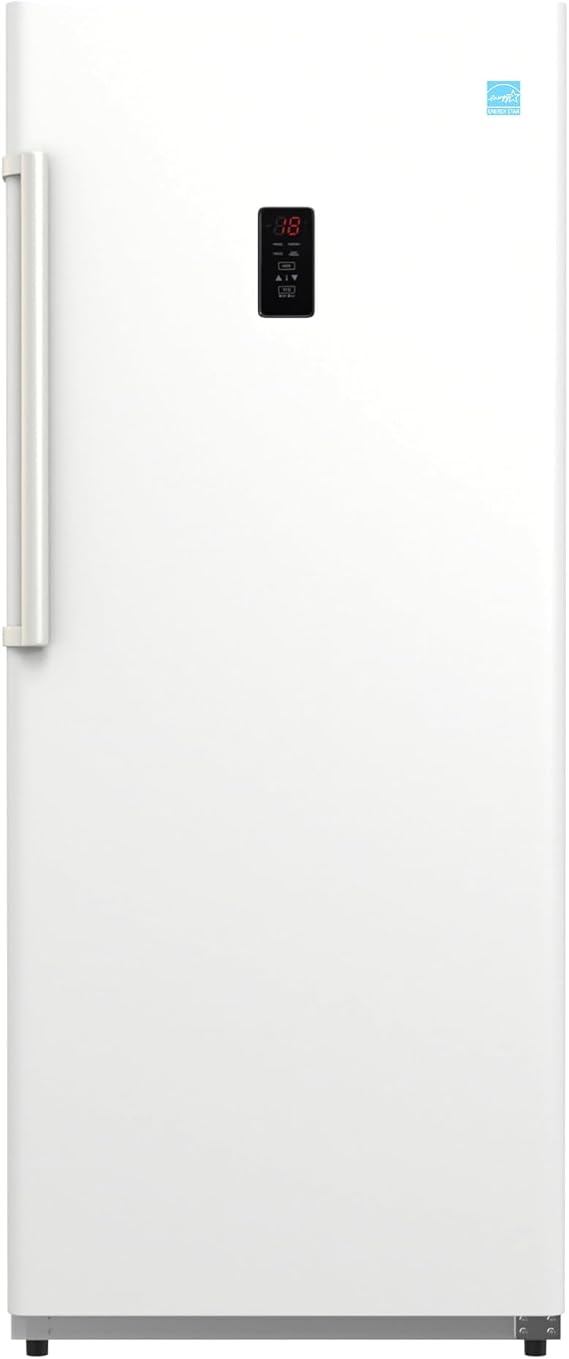Conserv 17cf Upright Freezer CONVERTIBLE REF Garage Ready 28in wide 110V (White)