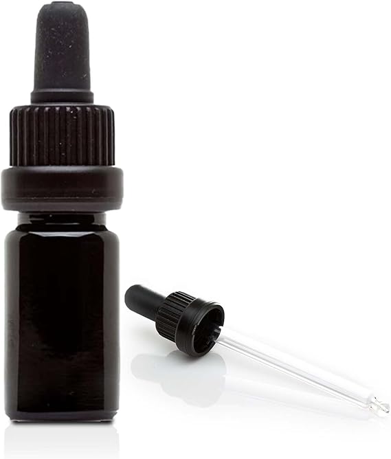 Infinity Jars 50 ML (1.7 Fl oz) Ultraviolet Black Glass Tincture Bottle & Dropper LeakProof Travel Vial for Essential Oils, Serums, Micro-Doses, Herbal Extracts