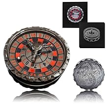 Roulette Spinner for DND Dice Set, D20 D8 D4 Dragon Metal D&D Dice with Gift Case for DND Game, RPG Role Playing Table Game Gifts (Black-red, 3-in-1)