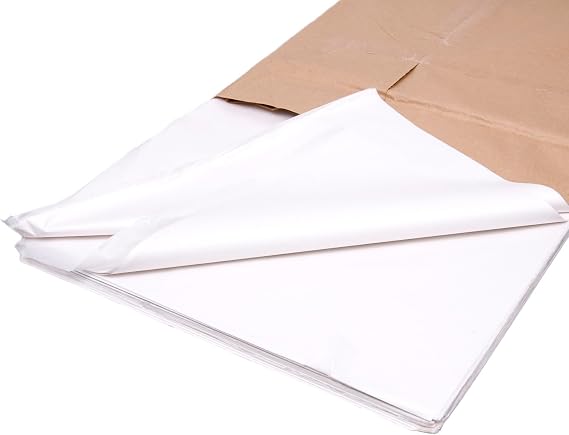 25 Sheets White Tissue Paper Acid Free - Large 500 x 750 mm (20 x 30 inch) Wrapping Tissue Paper Sheets for Gifts, Packing & Clothes Storage