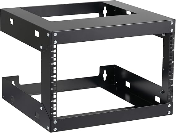 6U Wall Mount Rack Open Frame 19 Server Equipment 18 inches Depth Network Cabinet Black by
