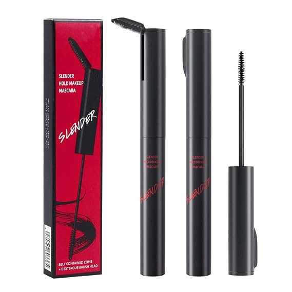 2 in 1 Waterproof Mascara, Tiny Brush for Fine Short Eyelash, Natural Lengthening And Thickening Effect, Extra Long Lash Eyelashes,Voluminous Eyelashes, Smudge-proof (1 Pcs)