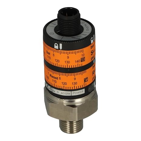 IFM Efector PK6524 Electronic Pressure Monitor, 0 to 10 bar/0 to 145 PSI Measuring Range