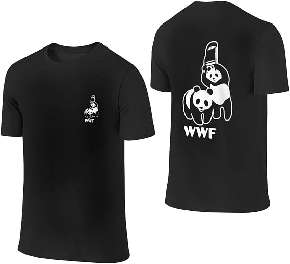 WWF Panda Bear Wrestling Men's Short Sleeve Cotton T-Shirt
