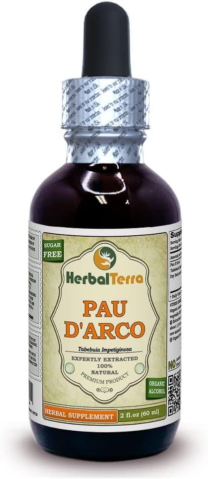Pau d'arco (Tabebuia Impetiginosa) Tincture, Dried Bark Liquid Extract 2 oz