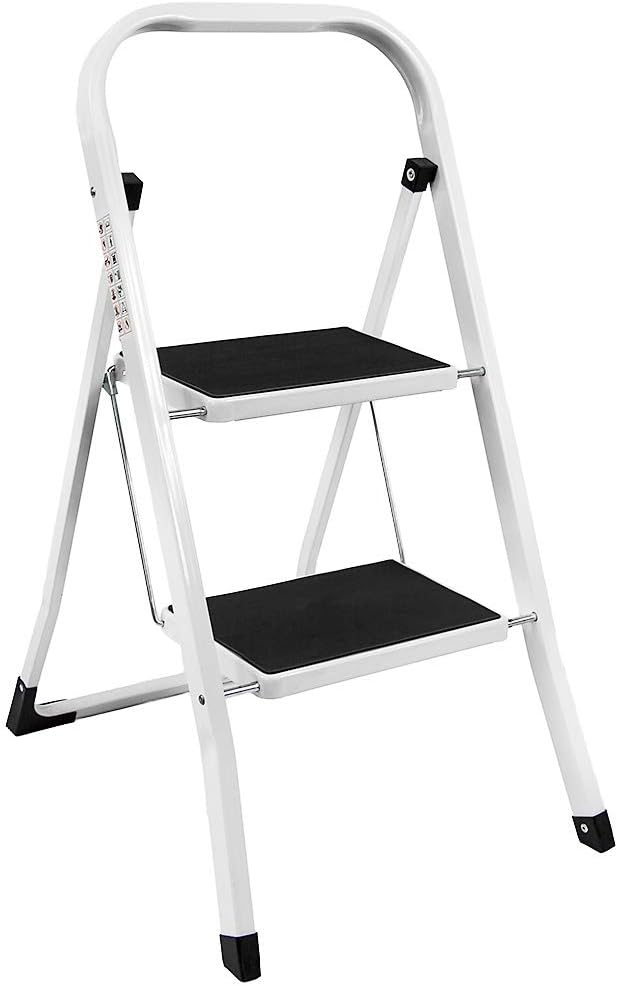 Home Vida 2-Step Steel Portable Folding Heavy Duty Ladder