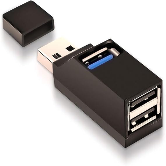 USB 3.0 Hub: Mini 3 Port (USB 3.0 + 2 USB 2.0) Adapter - High Speed PC, Laptop, Desktop, XPS, MacBook, Surface Pro, USB Flash Drive & Mobile HDD Expansion
