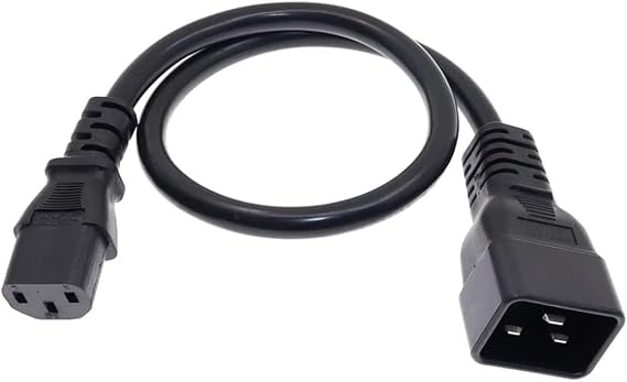IEC C20 to C13 Long Power Cord Plug, IEC320 C20 Male to C13 Female Computer Power Cable Replacement, IEC Cable,15A 250V, 16AWG, Black, 16ft/5m