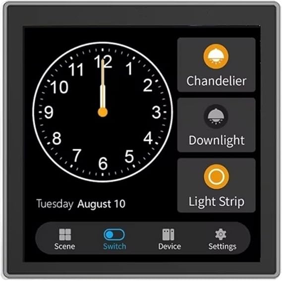 Tuya T3E Panel Switch Touch Screen Panel EU Control Panel Switch Zigbee Home Wall Push Light Switch,Black