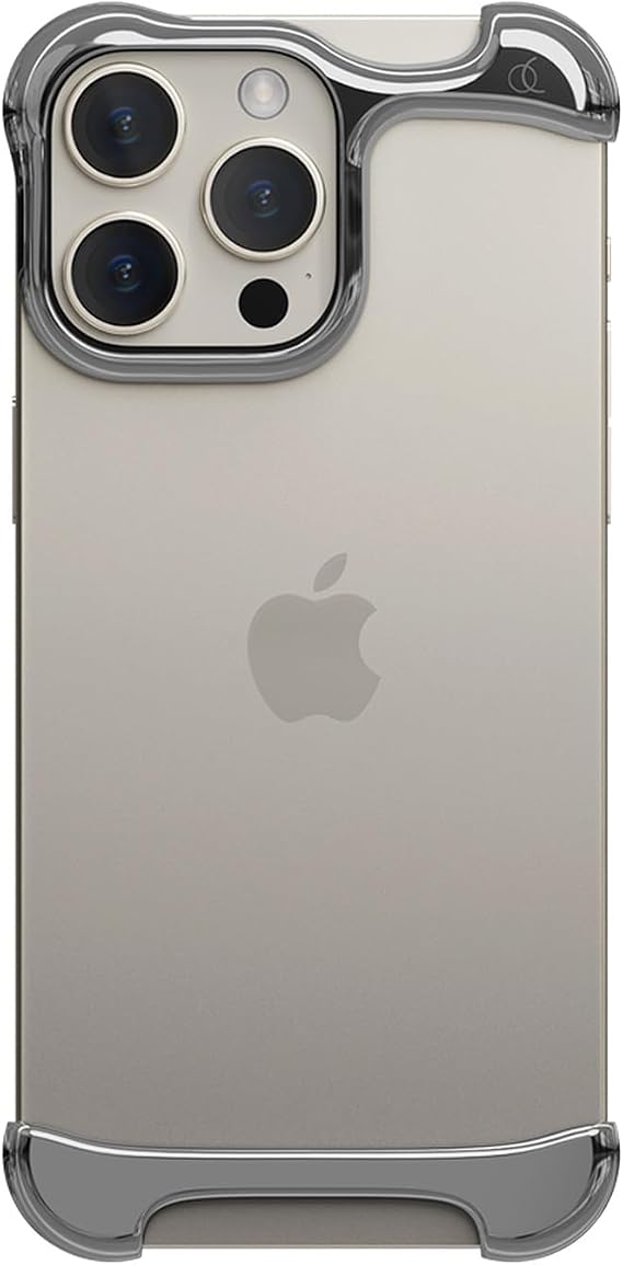 Arc Pulse AC26346i15PM iPhone 15 Pro Max Case, Aluminum Bumper, Shock Absorbing, Aerospace Grade, European Design, Slide-On Installation, Protective Cover, Mirror Polished, Aluminum, Magsafe Compatible, Lightweight, Mirror, Silver, Genuine Domestic Product