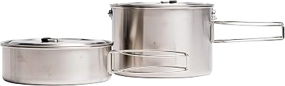 Solo Stove 2 Pot Set: Stainless Steel Companion Pot Set for Solo Stove Campfire. Great for Backpacking, Camping, Survival