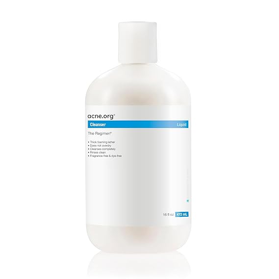 Acne.org Cleanser 16 oz. - Gentle Face Wash for Acne-Prone Skin, Now with Increased Foaming and always pH-Balanced
