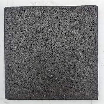 Volcanic Rock Cooking Brick, Flat Slotted, 12 x 12 inch, Lava Cooking Stone Pizza, meat, seafood and vegetables. Outdoor steak barbecue. Stone grill, stone grill