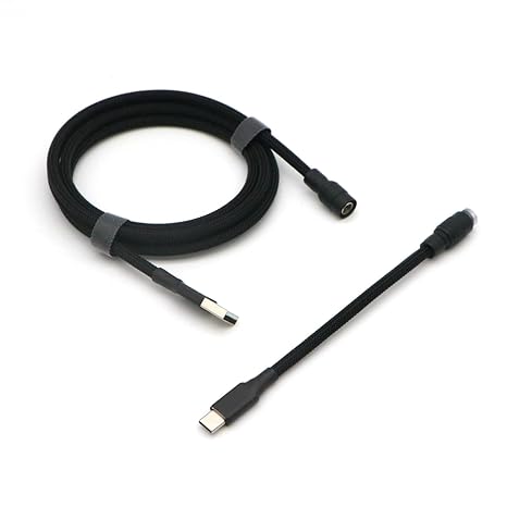 Hand Made Pro Straight Keyboard Cable, 5 Foot USB A to USB Type C Cable. (Black)