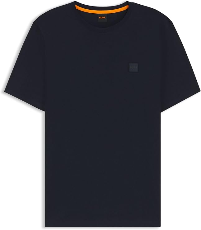 BOSS Mens Tales Relaxed Fit Cotton Jersey Logo Patch T-Shirt