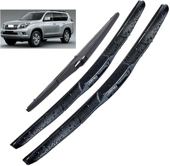 3pcs Wiper Front & Rear Wiper Blades Set Compatible with Toyota Prado J 150 J150 2009-2020 Windshield Windscreen Window 26"+20"+12"