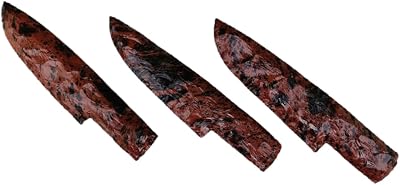 Mahogany Ob-sidian Athame Pack of 3 pieces Obsidian Kni-fe, Handmade Kni-fe Gemstone Hand Knapped Black Obsidian Crystal Kni-fe 5.5-6 Inches.
