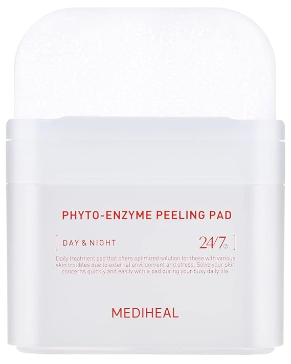 MEDIHEAL Phyto Enzyme Peeling Pad - Vegan Face Resurfacing Gauze Pads with LHA & Papaya Enzym - Pore Tightening Pads to Control Sebum - Exfoliating for Dead Skin Cells, 90 sheets