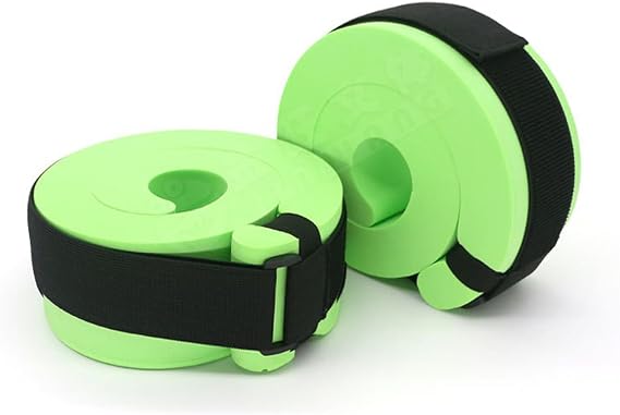 Foam Swim Aquatic Cuffs Set of 2, Water Aerobics Float Ring Swimming Ankle Bands Fitness Exercise Set, Water Ankles Arms Belts for Swimming Fitness Training(Green), Small