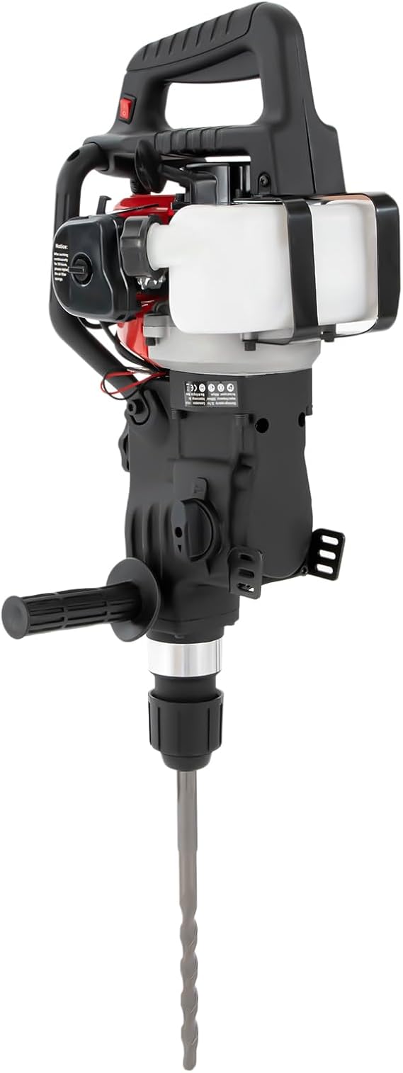 Demolition Jack Hammer, 1200W Gas Powered Jackhammer Heavy Duty, 2 Stroke 32.7CC Powerful Concrete Breaker with 3 Drills for Drilling and Hammering