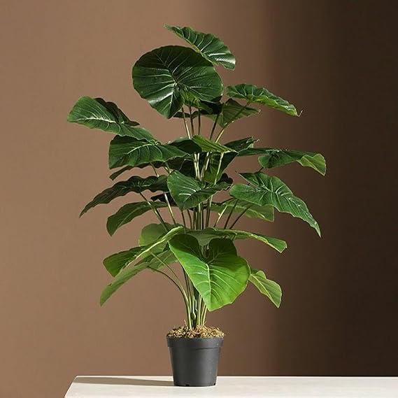 Yapay Çiçek Saksıda Pothos Yeşil 18Dal 60cm Salon Çiçeği Yapay Bitki