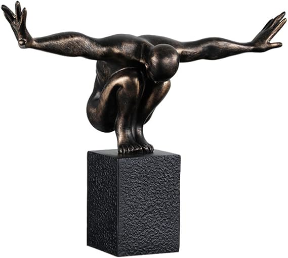 Abstract Art Sculpture Crafts,Diving Athlete Statue,Resin Man Sculpture Decor for Living Room Bedroom Office Bathroom