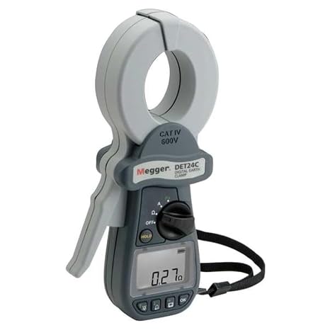 Megger DET14C Digital Earth Test Clamp-On Ground Resistance Meter, with Data Storage