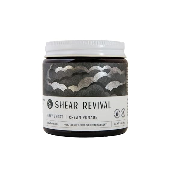 Shear Revival Gray Ghost Cream Pomade - Strong Hold, Natural Finish, Vegan