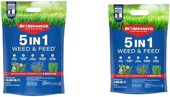 BioAdvanced 5 in 1 Weed and Feed, Granules, 24 lb & 5 in 1 Weed and Feed, Granules, 9.6LB