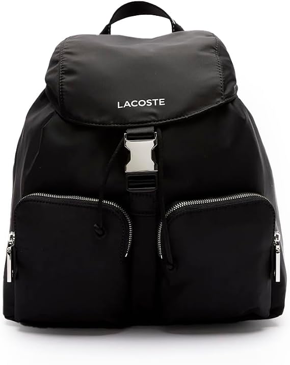 Lacoste Nylon Backpack for Men, Black, One Size, Nylon Backpack