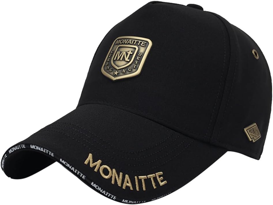 Baseball Cap for Men, Black, Embroidered Logo Trucker Hat