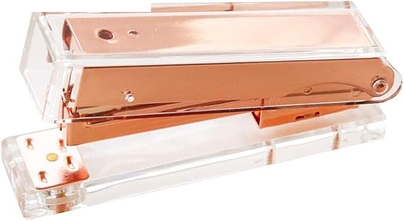 Stapler, Desktop Stapler, Mini Stapler Fashion Stapler Luxury Rose Gold Gold Manual Stapler Fashion Metal Acrylic Stapler 24/6 26/6 Include 1000pcs Staples Grapadora Papelaria Office Supplies