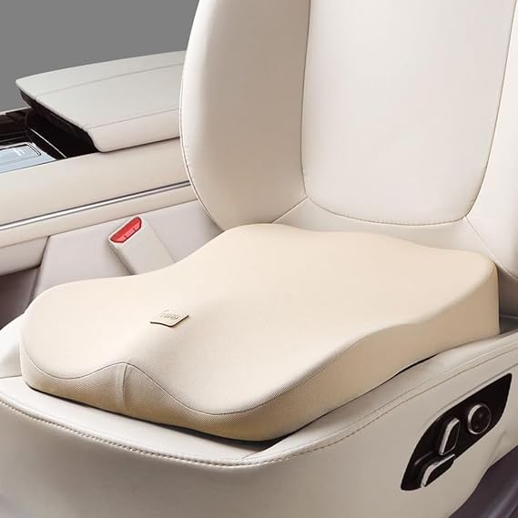 Car Seat Cushion for Short People Driver, Adult Booster Seat for Car, Memory Foam Car Cushions for Driving, Padded Car Seat Cushion for Truck Office Chair Wheelchair,Beige