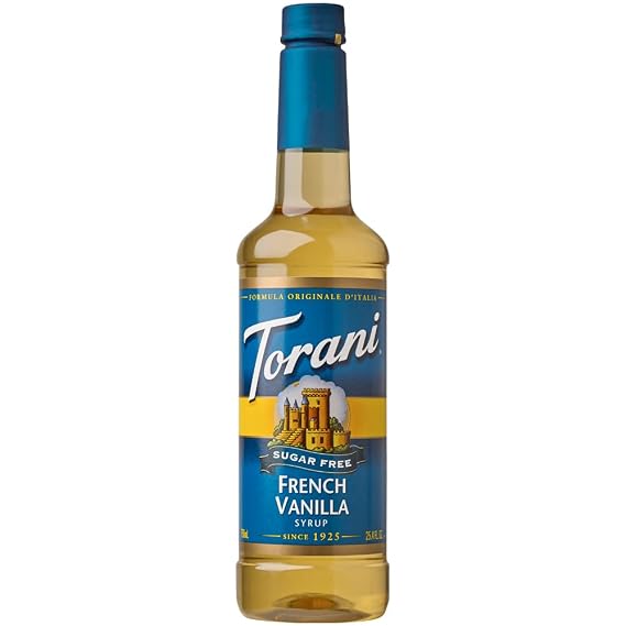 Torani Sugar Free Syrup, French Vanilla, 25.4 Fl Oz, (Pack of 1)