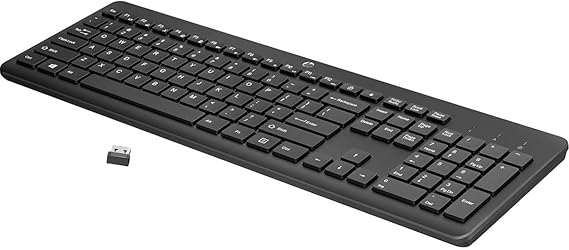 HP 230 Wireless Keyboard - Wireless Connection - Low-Profile, Quiet Design - Windows & Mac OS - Laptop, PC Compatible - Shortcut Keys & Number Pad - Long Battery Life (3L1E7AA#ABA),Black