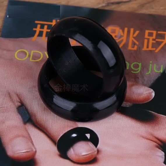 Mnyixsi Ring Through Finger Magic, Street Illusions Ring, Ring Jumps Crosses Transfers, Tricks Ring, Penetrate Vanish Magic Ring, Cool Magic Props, 53-JH-0506-E412-3