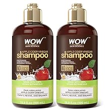 WOW Skin Science Apple Cider Vinegar Shampoo - Hair Growth Shampoo for Thinning Hair, Hair Loss & Dandruff Shampoo - Parabens & Sulfate Free Shampoo - Clarifying Shampoo for Build Up Purifying Shampoo