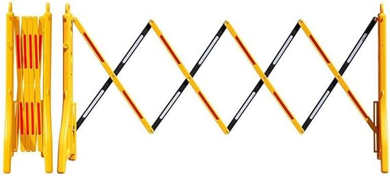 Etlegor Expandable Mobile Barricade, Folding Water Filled Road Barrier Gate Plastic Retractable Traffic Fence Extensible to 8.7FT (Color : Yellow, Size : 96x250cm)