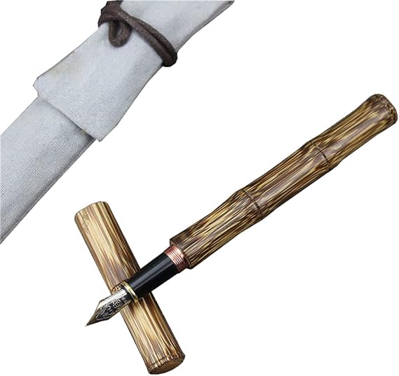 Handmade Bamboo Fountain Pen Ink Pen Art Fountain Pen F Nib Office Writing Gift