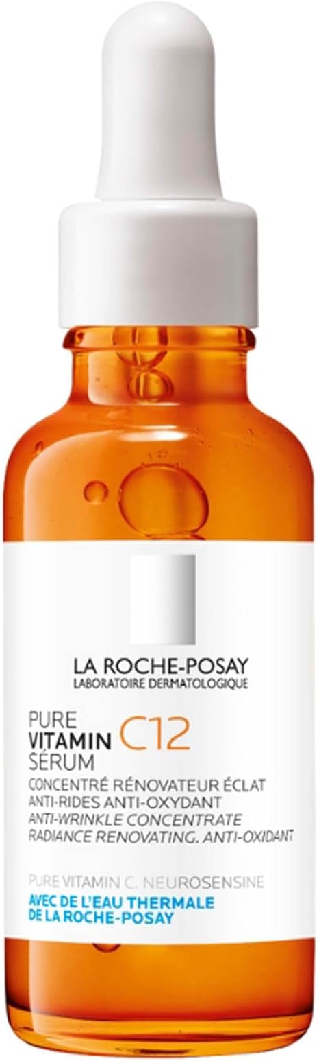 La Roche Posay Pure Vitamin C12 Serum, Anti-Ageing Care with 12% Vitamin C, Regenerating Anti-Wrinkle Facial Care, Firming, Brightening and Antioxidant, Against Pigment Spots, 30 ml | For sensitive skin, anti-wrinkle serum, with highly concentrated vitamin C, dermatologically tested, anti-ageing