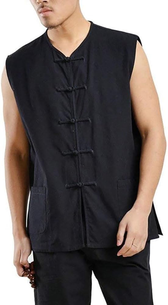 Chinese Kung Fu Vest Traditional Martial Arts Sleeveless Shirt