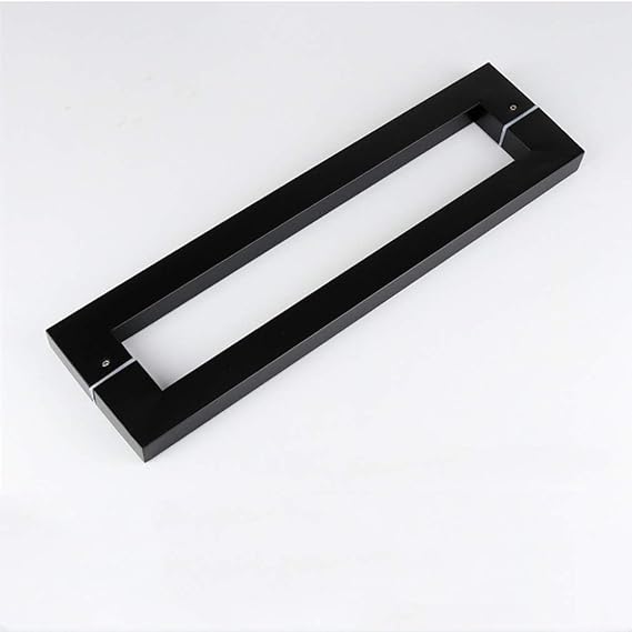 Modern Set,Heavy Duty Stainless Steel Double Side Bar Handle,Square Shop Push Door Pull,Back to Back Pull,for Store Hotel Restaurant Door/Black/Hole Center 962Mm
