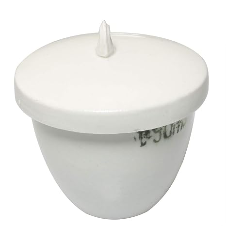 Laboratory Porcelain Crucible with Lid, Lab Equipment Porcelain Crucible, 50mL Capacity